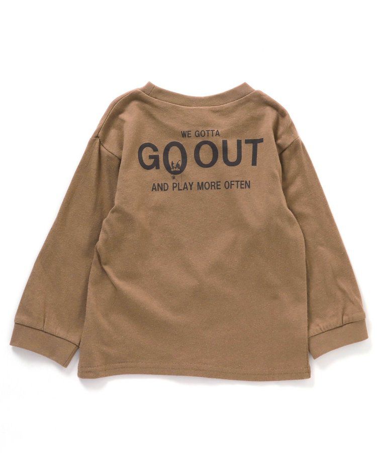 日本 BREEZE - 百搭舒適圓領薄長袖上衣-GO OUT-摩卡