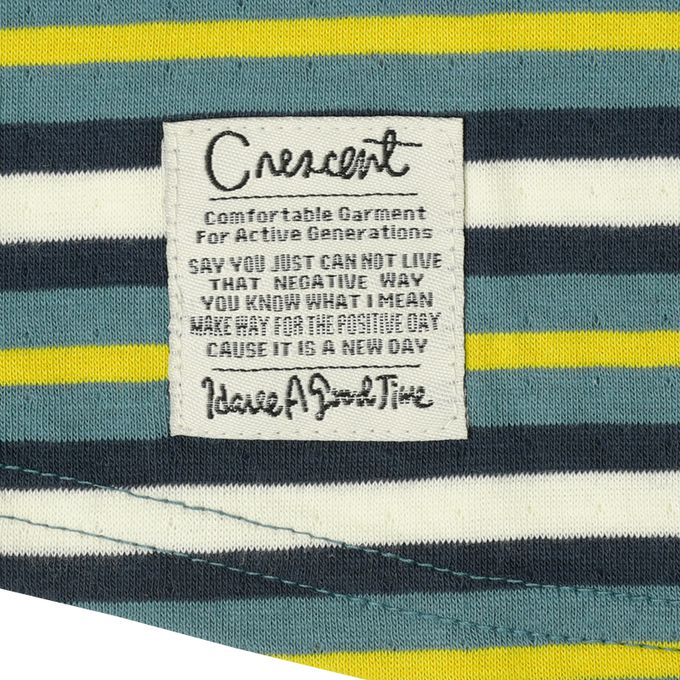 akachan honpo - T恤-橫紋-綠色