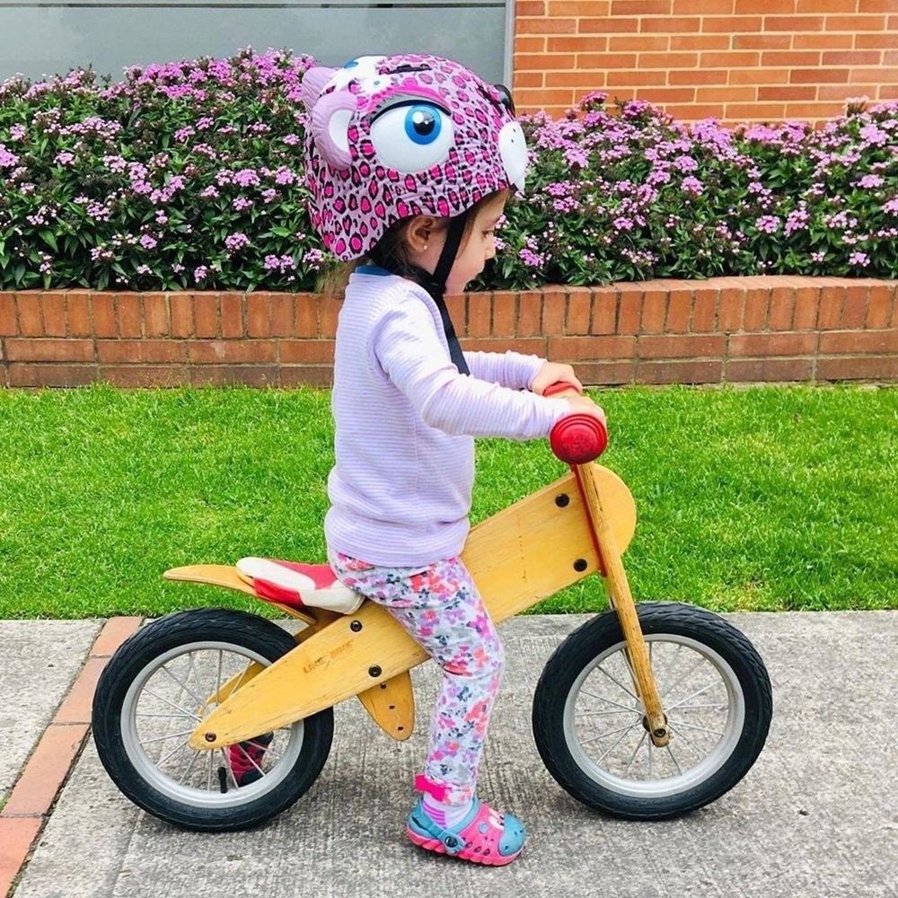 Crazy Safety - 丹麥 3D 恐龍造型 兒童騎乘專用安全帽-粉花豹