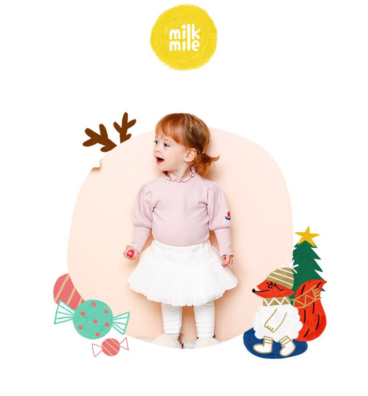 韓國 milk mile - (內刷毛)荷葉抓皺褲裙