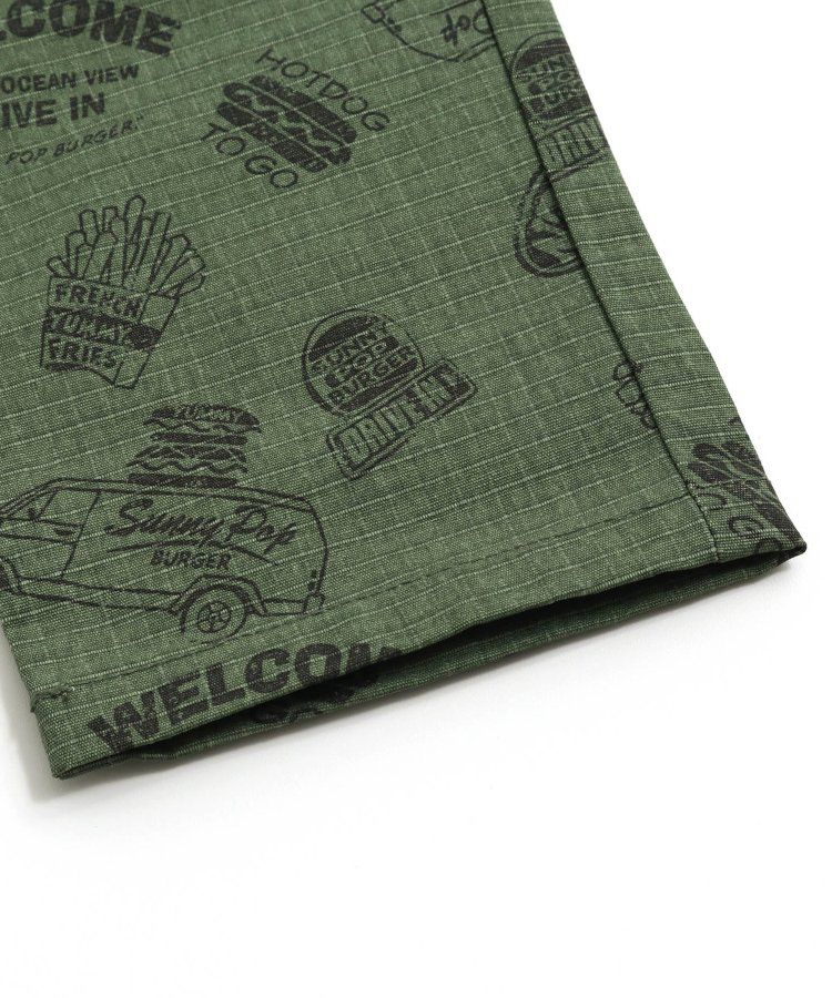 日本 BREEZE - 挺版廓形印花主廚褲-變形蟲-黑