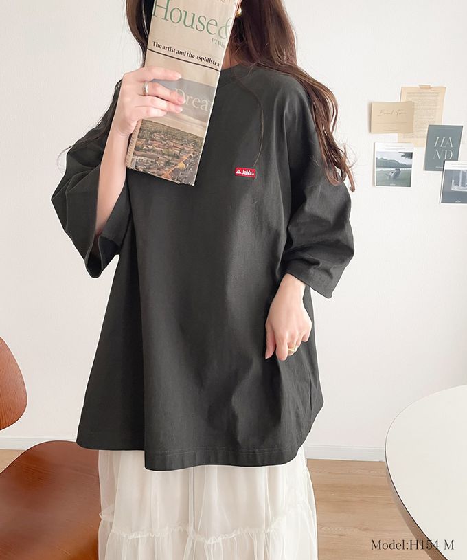 日本 Classical Elf - JAVA 混有機棉背印花寬鬆T恤-韓文菜單-白