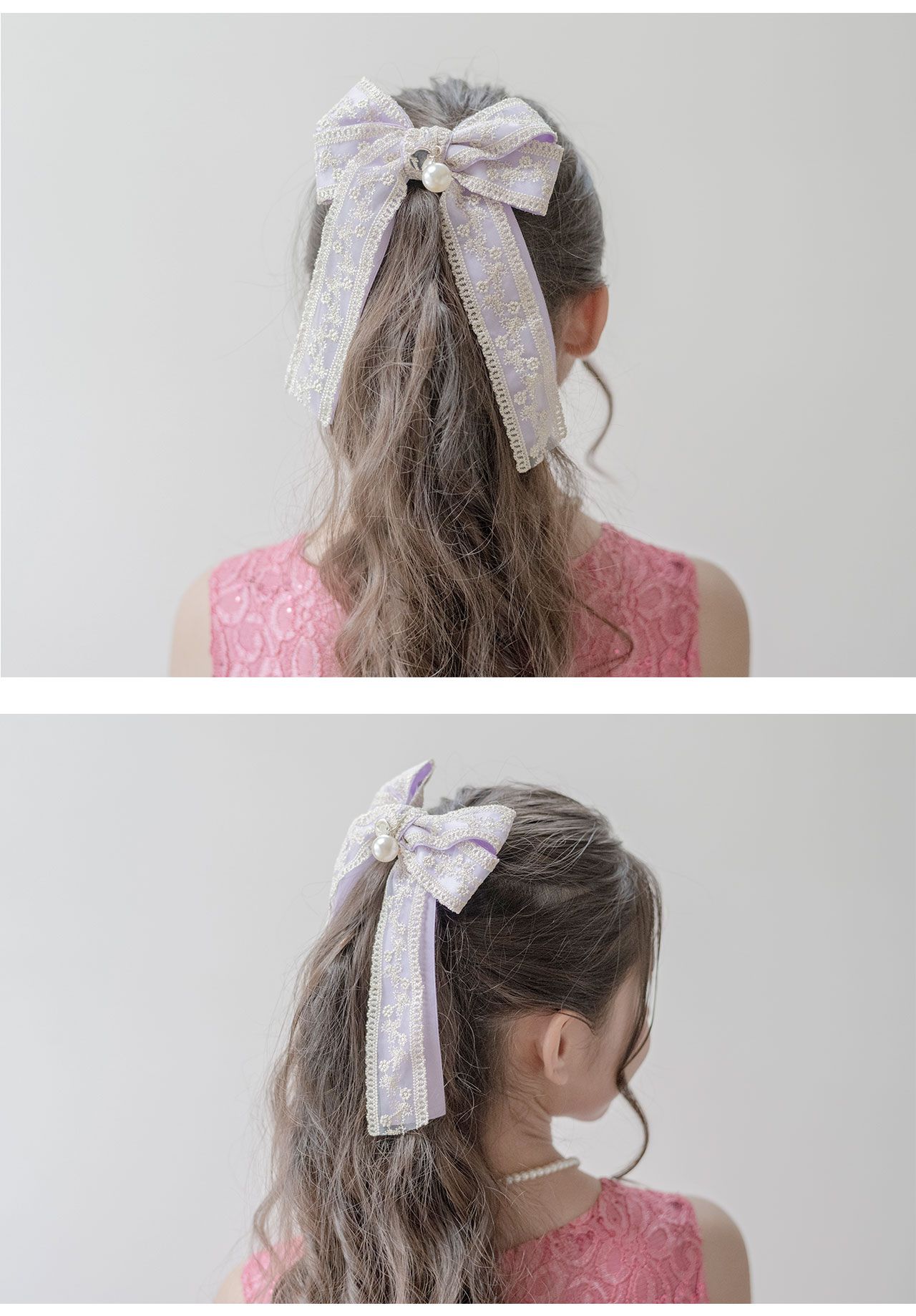 日本 Catherine Cottage - 歐式古典蕾絲公主蝴蝶結髮夾-象牙白