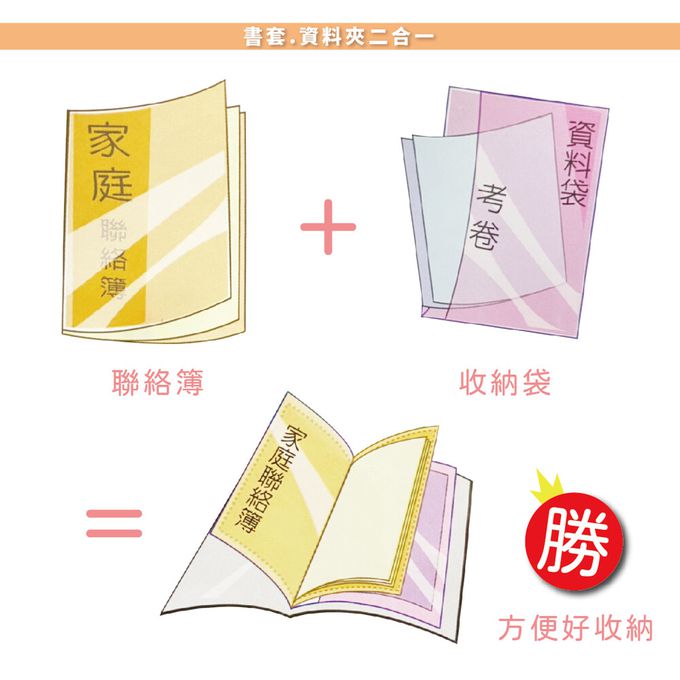 哈哈 - CF300-1環保書套夾1入 (家庭聯絡簿專用)