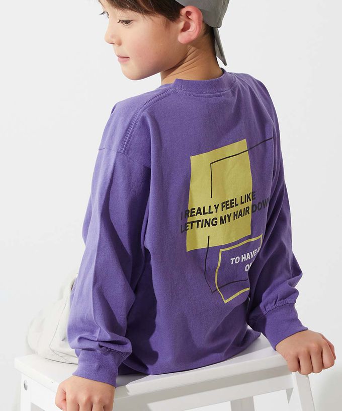 日本 devirock - 100%棉 定番印花寬版長袖上衣-MERCED-粉紅