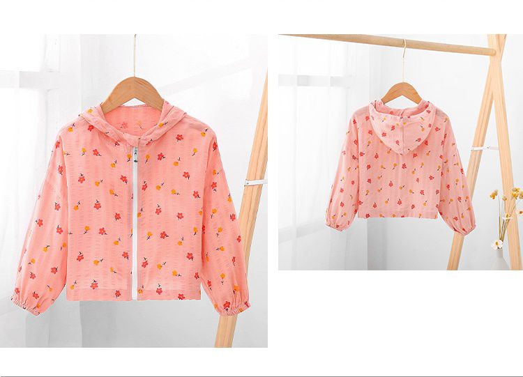 純棉連帽防曬外套-小貓-白色