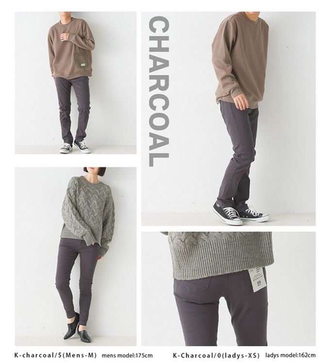 日本 OMNES - [定番]百搭厚磅斜紋布合身長褲-磚橘