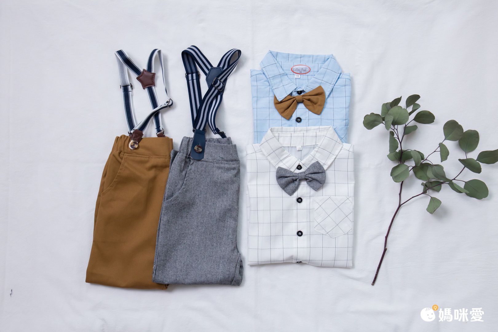 小紳士長袖套裝-千鳥格紋黑襯衫