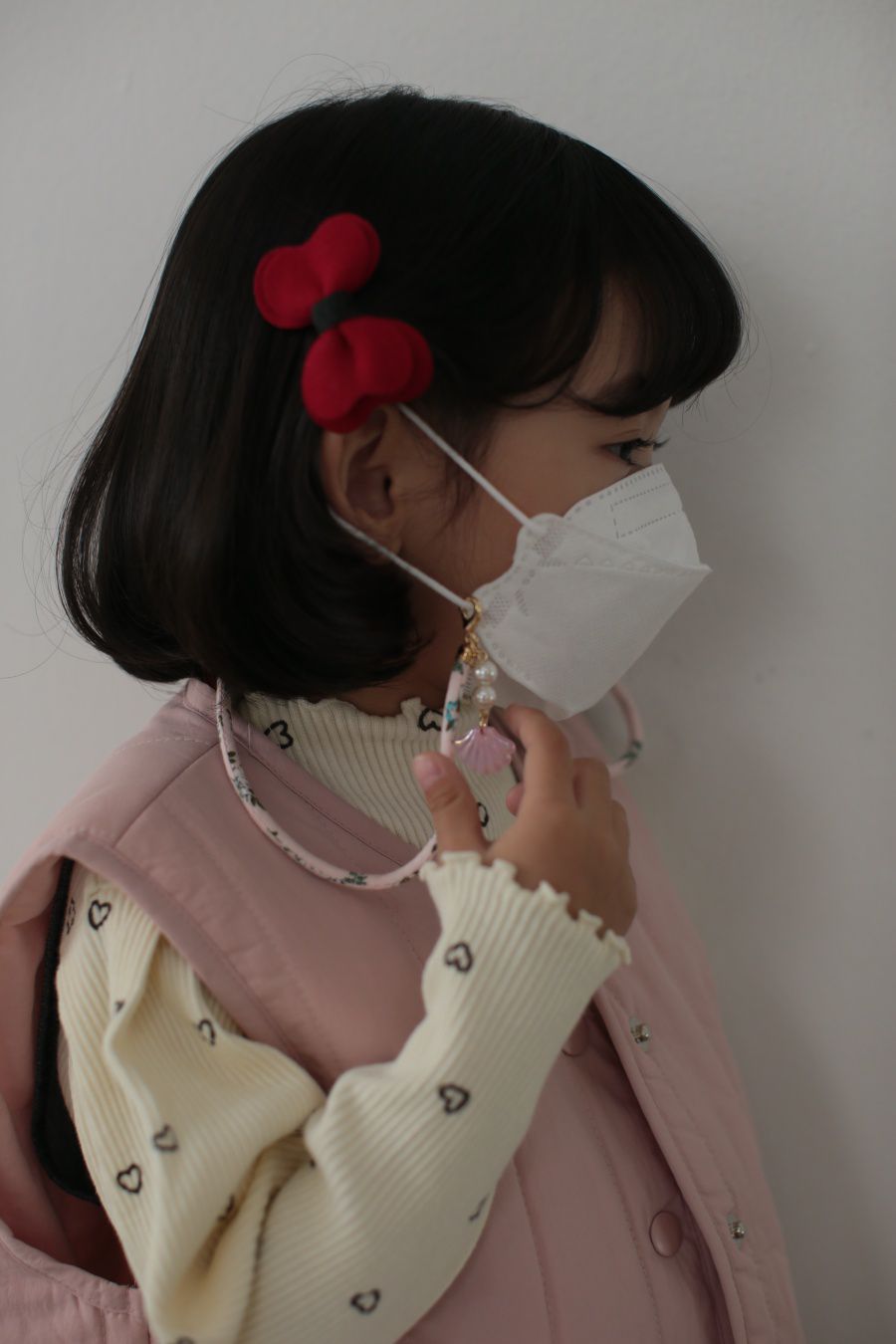 韓國 Dalla - 口罩項鍊-紫色貝殼