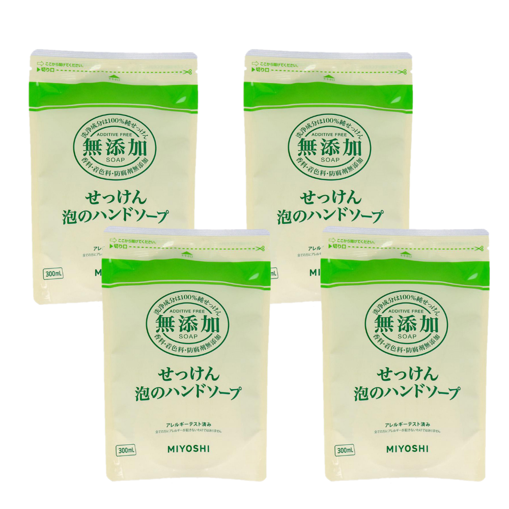 日本 MIYOSHI 無添加 - [4入組]無添加泡沫洗手乳補充包-300ml