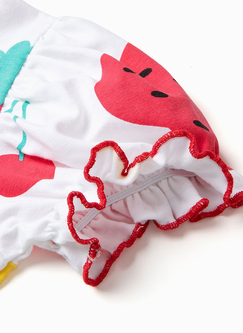 韓國 OZKIZ - (附髮帶)水果套餐短袖套裝-白X紅