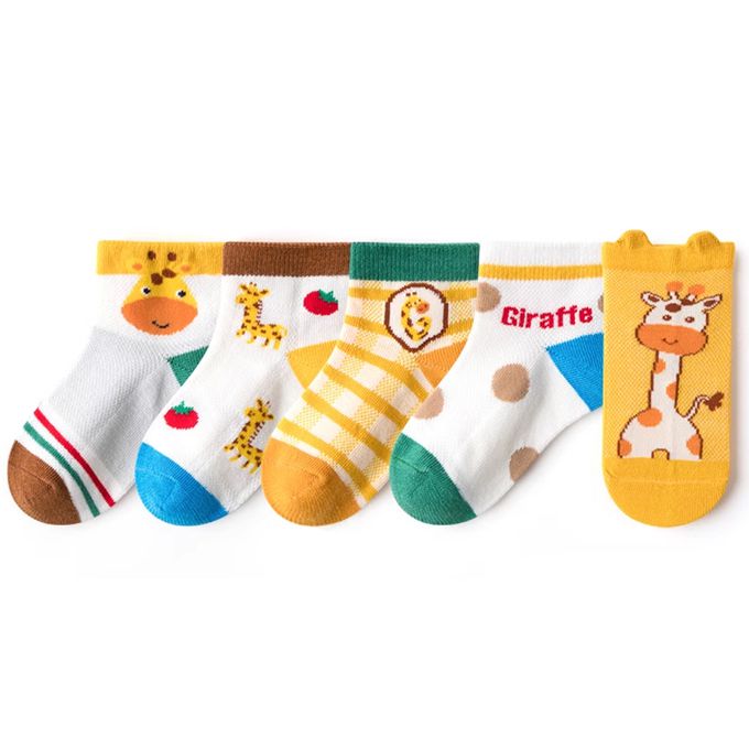 腳ㄚ子 - 幼/兒童透氣網眼襪 童襪 襪子 棉襪 兒童襪-Q萌長頸鹿