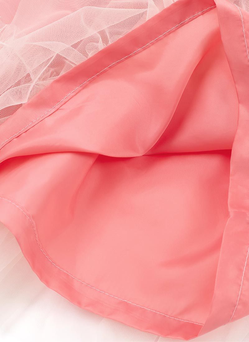 韓國 OZKIZ - 胸前蕾絲花朵網紗長袖拼接洋裝