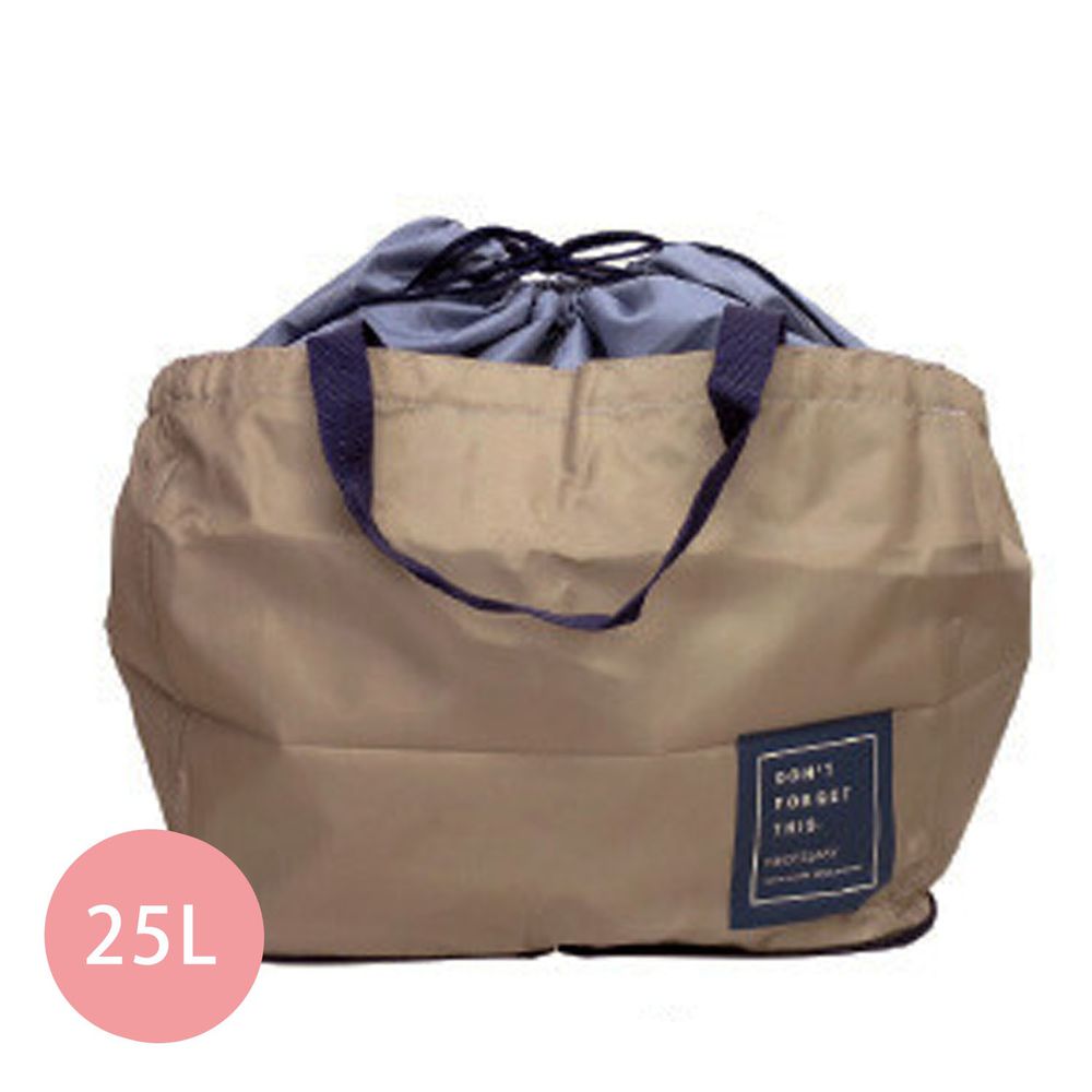 日本代購 - 超大容量保冷購物袋(可套購物籃)-素面LOGO-咖啡-25L/耐重15kg