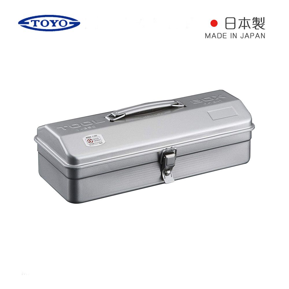 日本TOYO - Y-350 日製山型提把式鋼製單層工具箱-酷銀