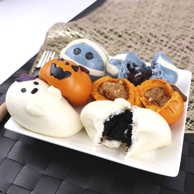 艾酷奇 - 搞怪派對組-造型包子-南瓜燈(地瓜) X2、慶法幽靈(芝麻) X2、繃帶人(紅豆) X2