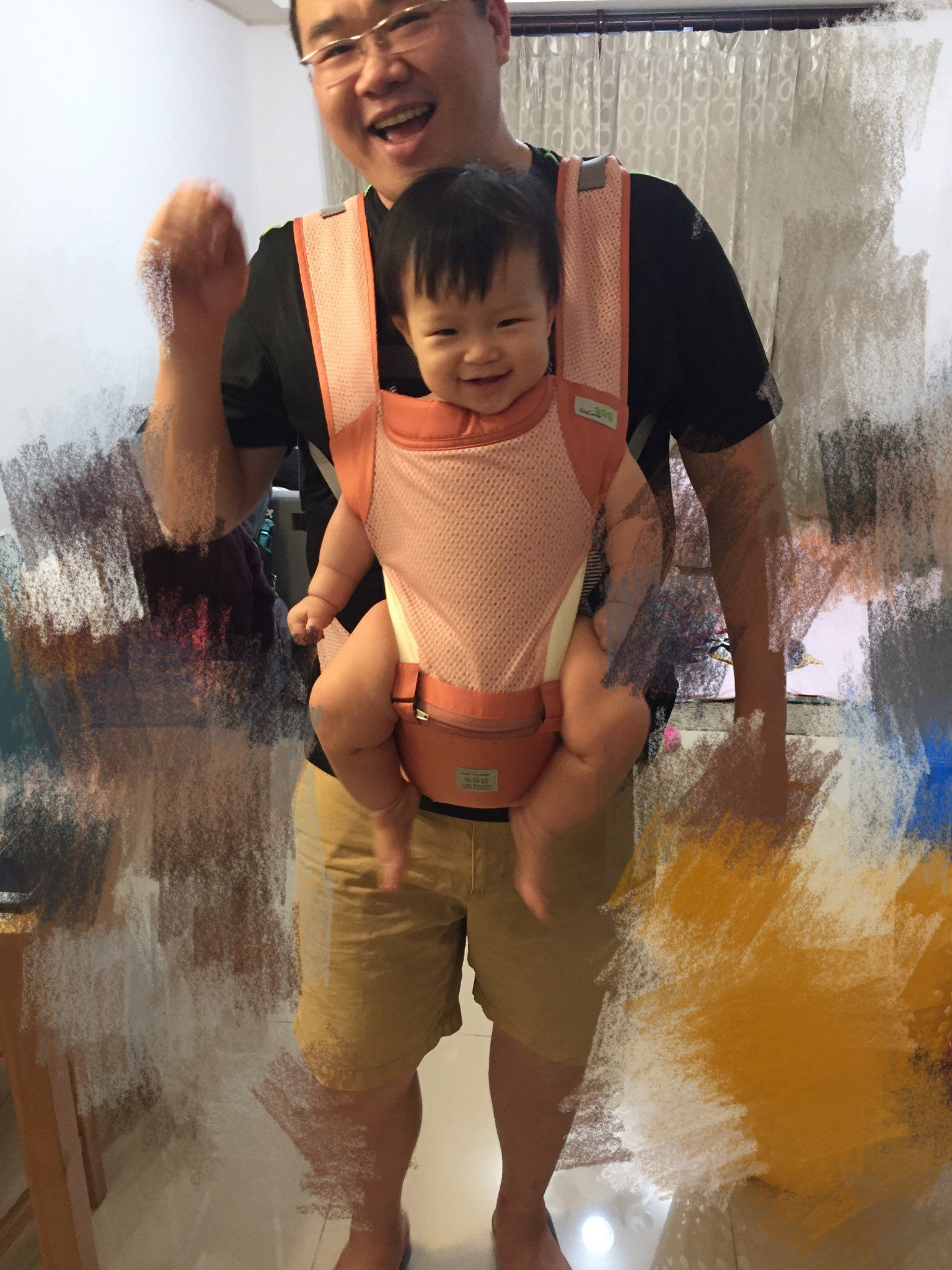韓國大牌四季通用輕便背帶~❤aag嬰兒多功能四季通用款透氣背帶腰凳兩件套❤