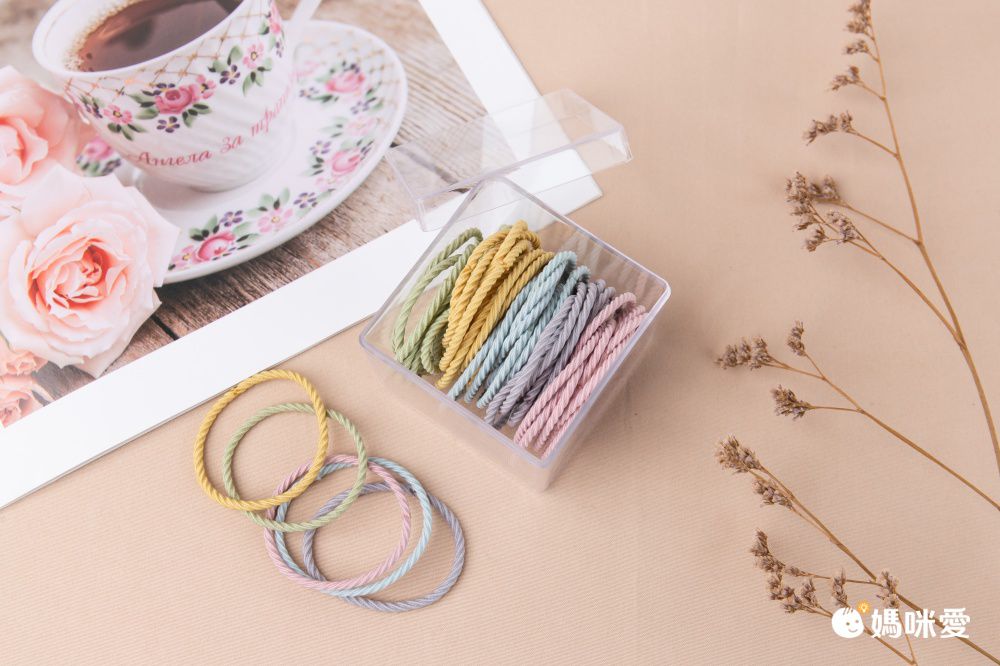 高彈力兒童髮圈50入-莫蘭迪色