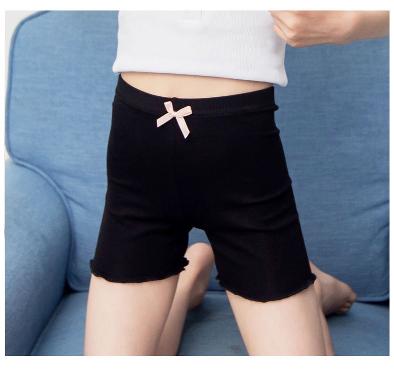 莫代爾防走光兒童安全褲-腰頭蝴蝶結-白色