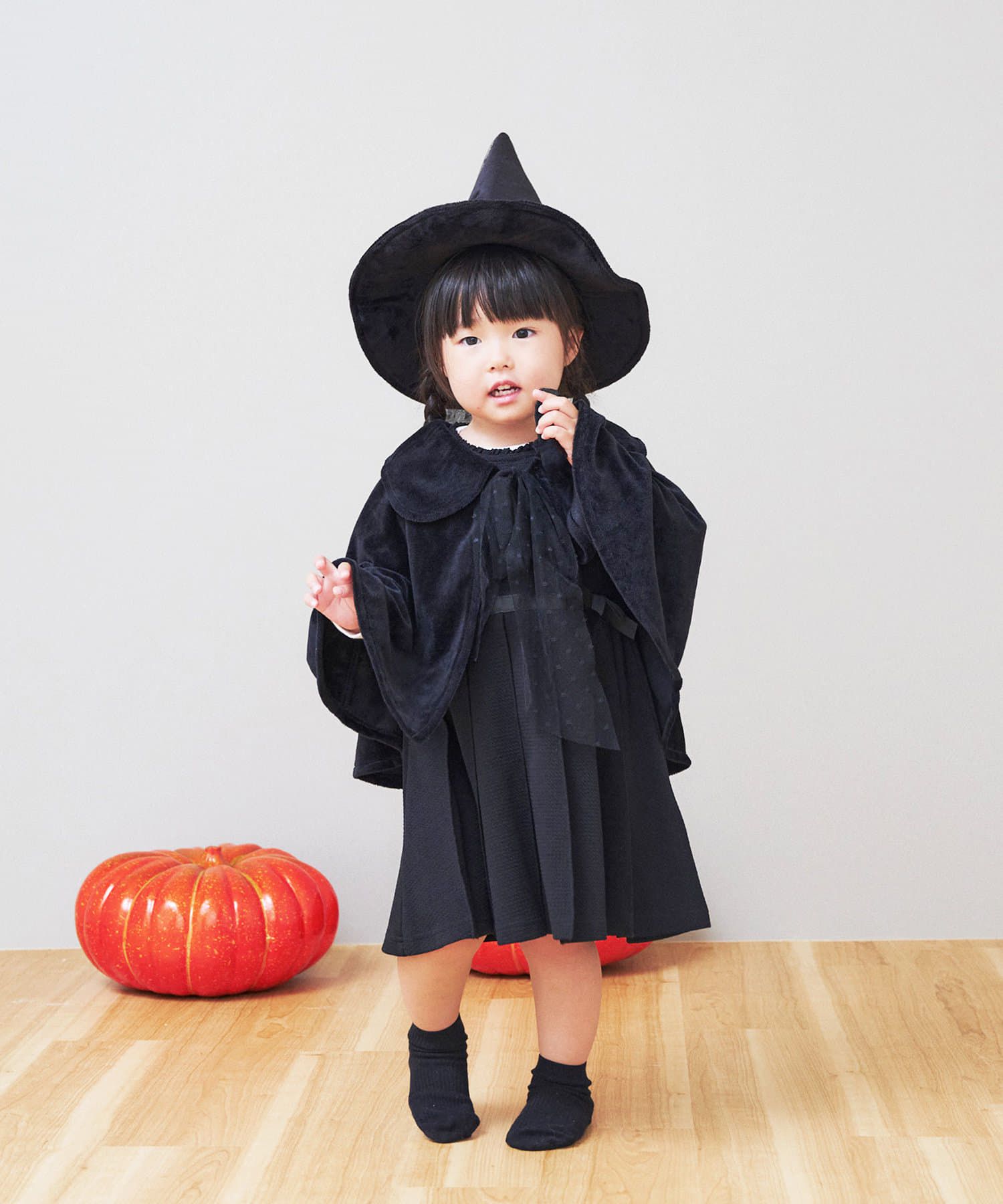 日本代購 - [限時搶購] 萬聖節小魔女套裝-黑 (90-100cm)