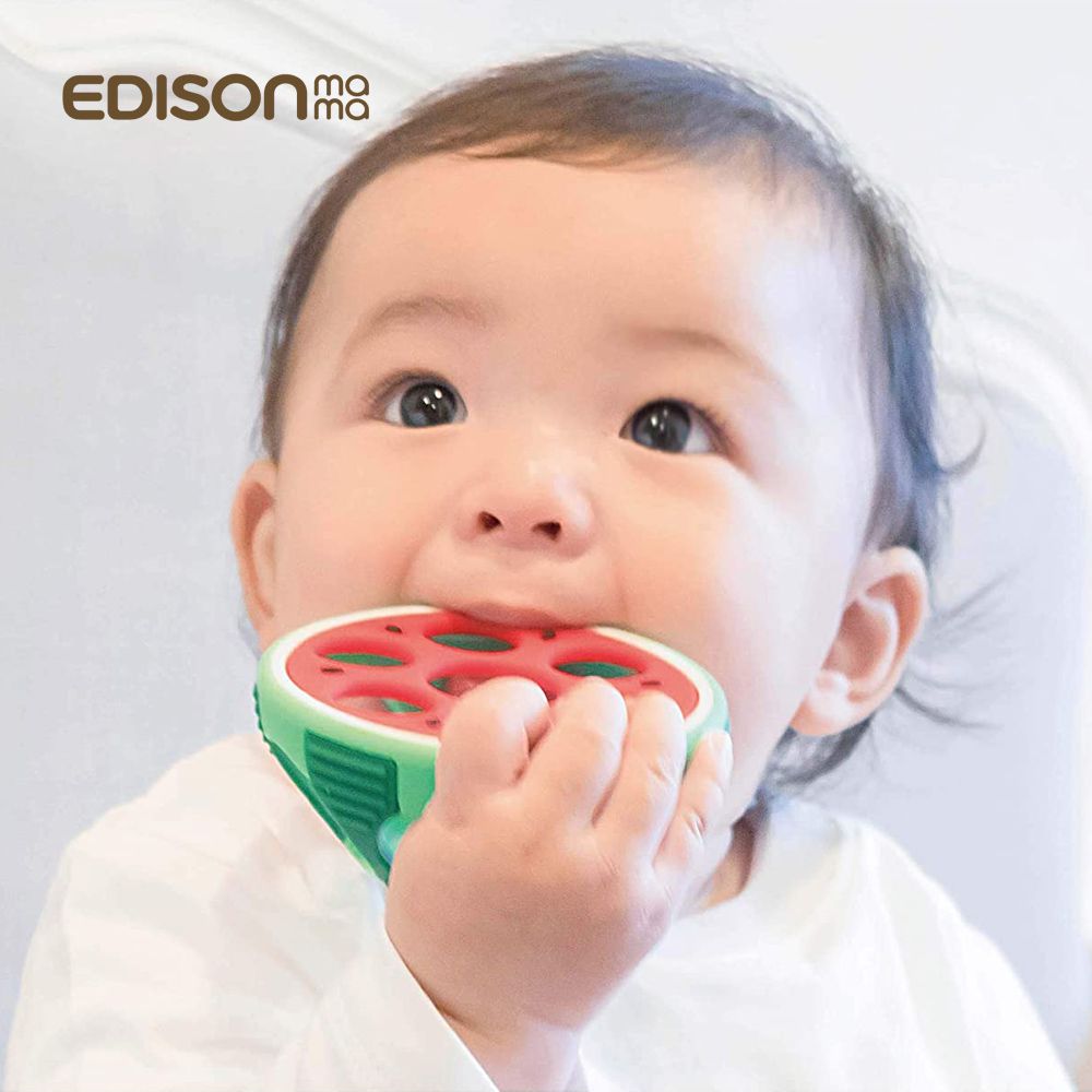 日本 EDISON mama - 嬰幼兒趣味半圓型西瓜潔牙器(3個月以上)