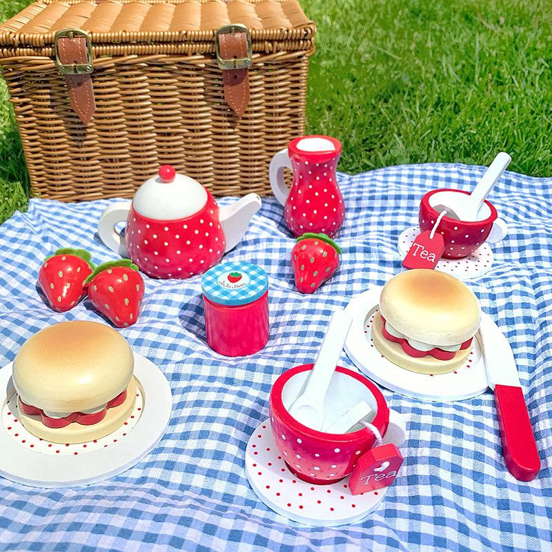 英國 JoJo Maman BeBe - 家家酒/角色扮演玩具_實木系列-草莓野餐組