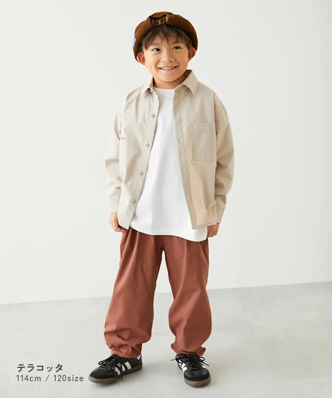 日本 devirock - 彈性斜布紋寬鬆氣球長褲-黑