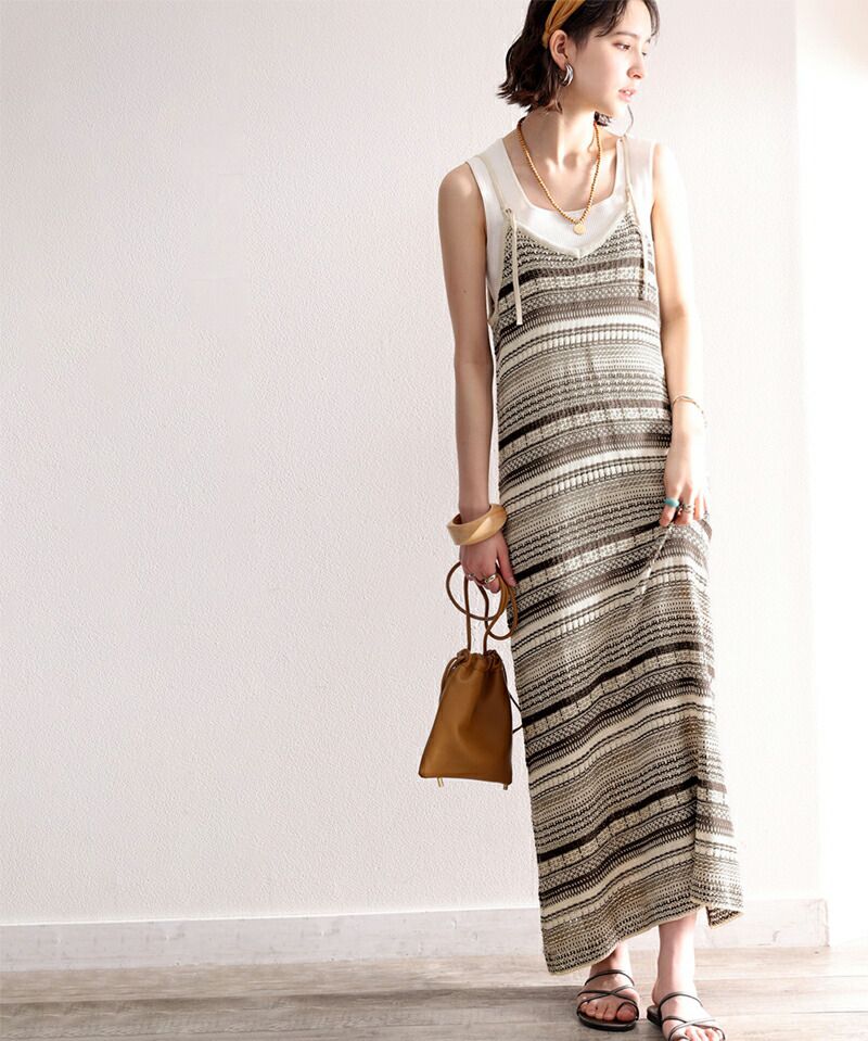 日本 Classical Elf - 2WAY日系針織長版吊帶罩衫-深灰