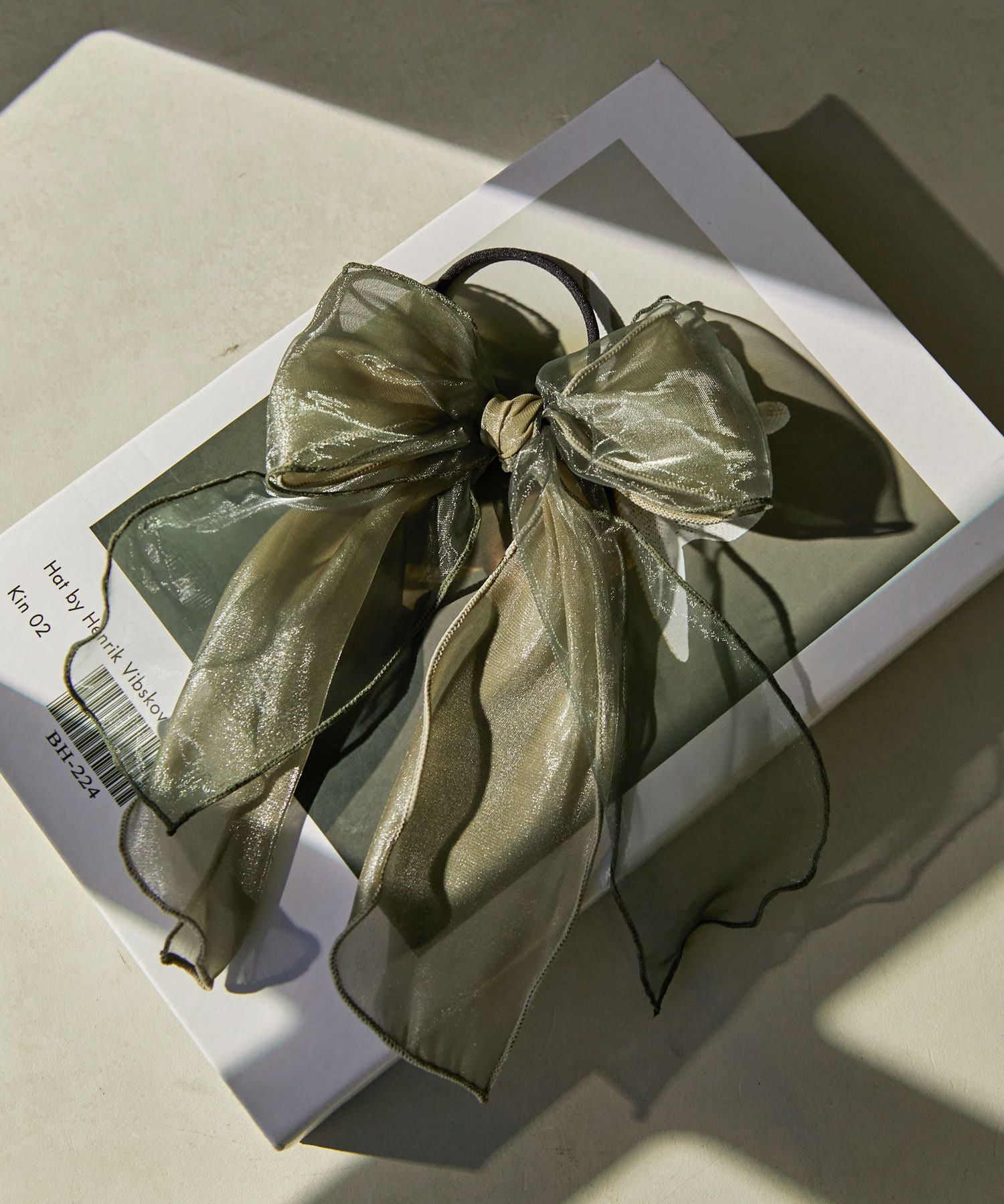 日本 Lattice - 仙女絲帶大蝴蝶結髮圈-象牙