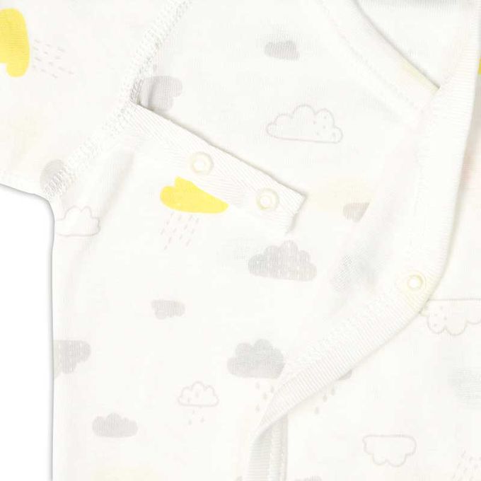 akachan honpo - 新生兒內衣10件組-按扣款-淺藍色 (肚衣:50cm蝴蝶裝:50~60cm)