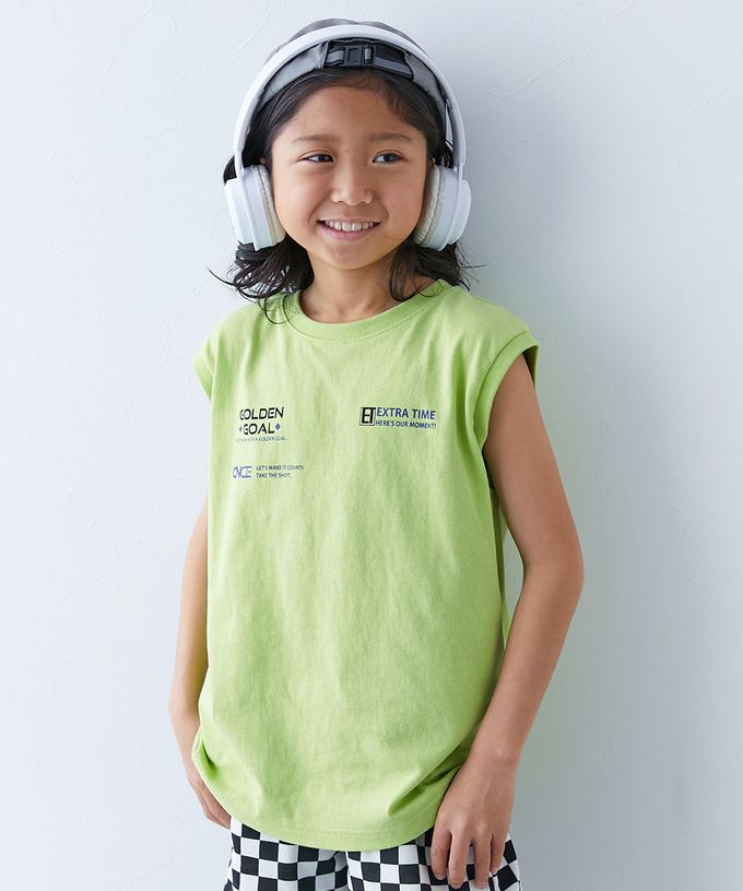 日本 devirock - 100%棉 定番印花寬版無袖上衣-小字logo-灰黑