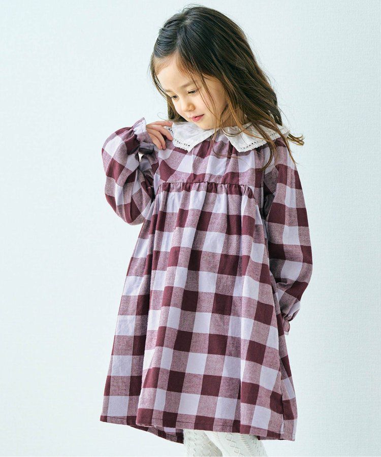 日本 apres les cours - 少女系滿版印花定番長袖洋裝-碎花-暖黃