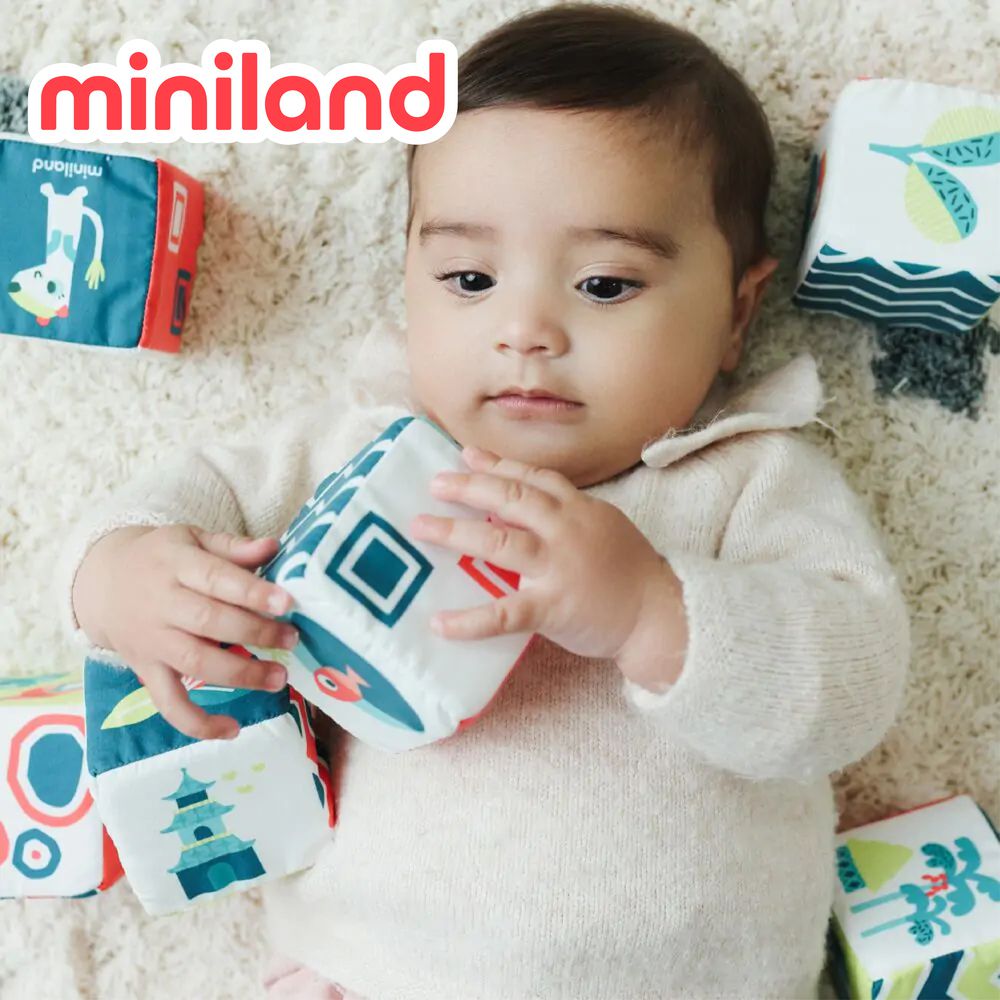 西班牙miniland - 軟方塊視聽&手肌6入組