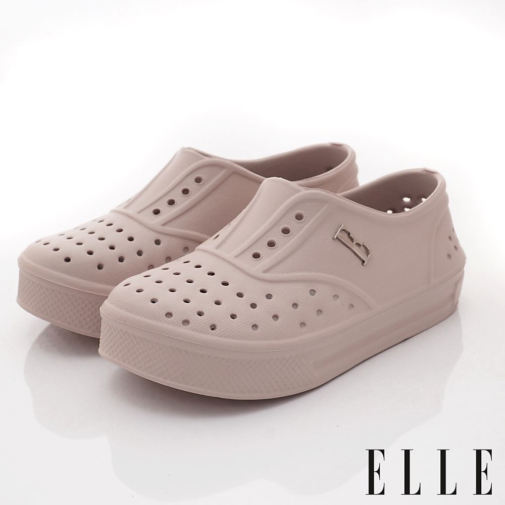 ELLE - 台灣製ELLE洞洞輕便休閒鞋-K233772奶茶(中小童段)-洞洞鞋-奶茶