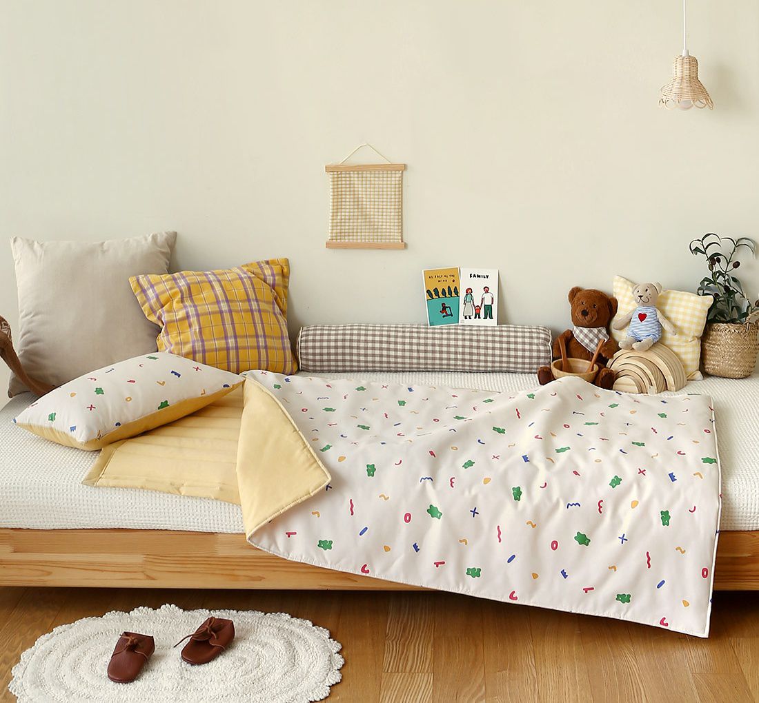 韓國 Prielle - 純棉分離式睡袋(無拉鍊)-萌萌動物-附防水睡袋收納袋