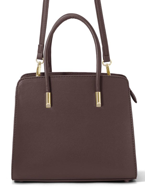 日本 GRL - 洗鍊感皮革梯形側背/手提包-紅 (F)