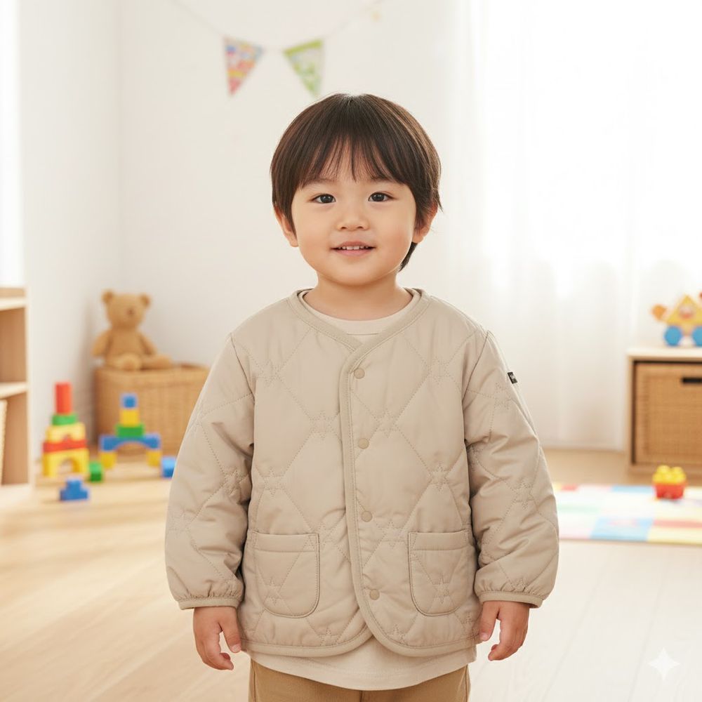 鋪棉夾克 超細纖維-淺卡其色