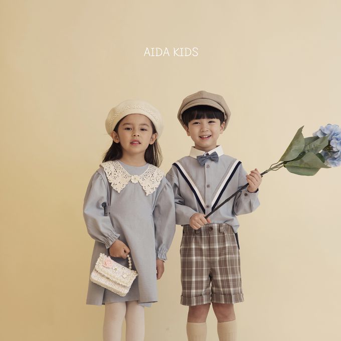 韓國 AIDA - (不含領結)V字裝飾翻領長袖襯衫-白