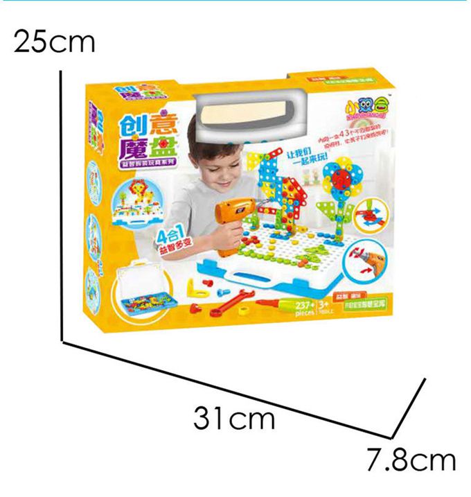 Vanibaby - 電鑽積木 237件組 螺絲拼圖箱
