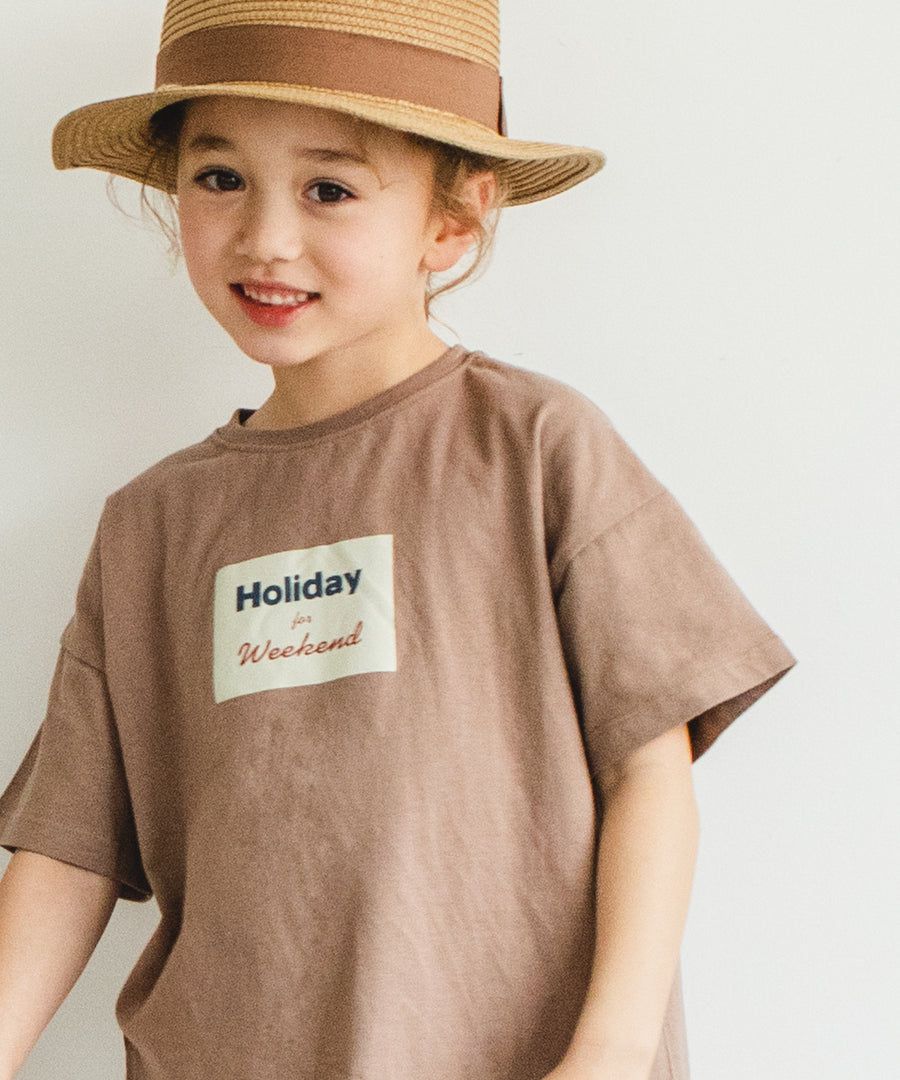 日本 PAIRMANON - 100%柔棉 印花前短後長短袖洋裝-NIPPY-摩卡