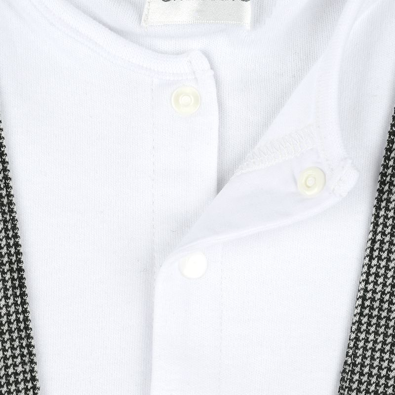 akachan honpo - 分腳連身衣&圍兜-灰色