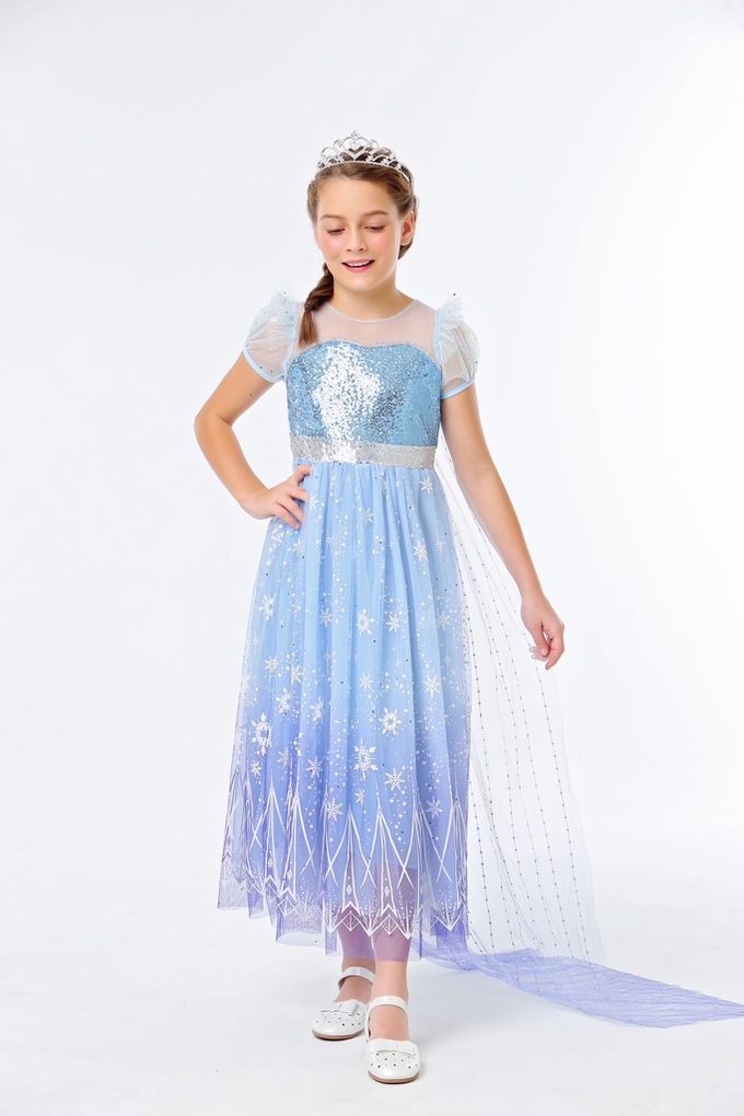 love, charlotte - 漸變色冰雪公主洋裝+長披風-洋裝, 可拆式披風