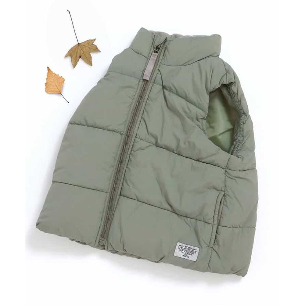 可機洗 輕量保暖鋪棉背心-綠