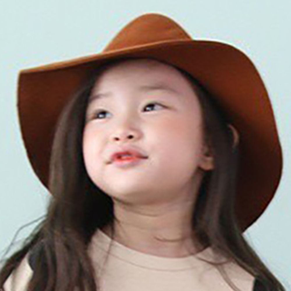 韓國 Mini Dressing - 兒童造型帽-素面咖啡 (單一尺寸)