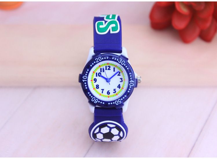 3D立體卡通兒童手錶-可旋轉錶圈-藍色足球