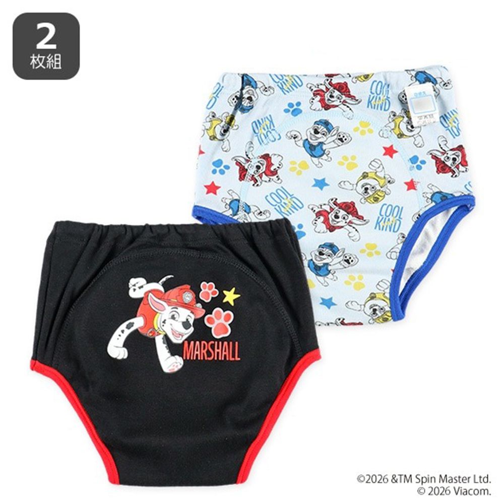 三層密縫式學習褲(2件組)-卡通人物毛毛-黑藍