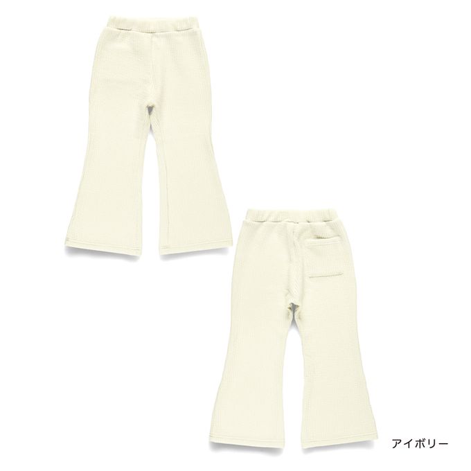 日本 BRANSHES - 保暖羅紋針織小喇叭褲-灰