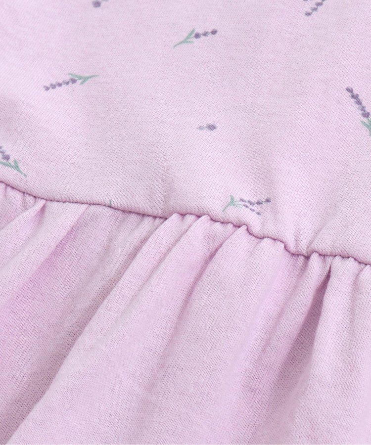 日本 apres les cours - 清新小白花蝴蝶結短袖上衣-水藍