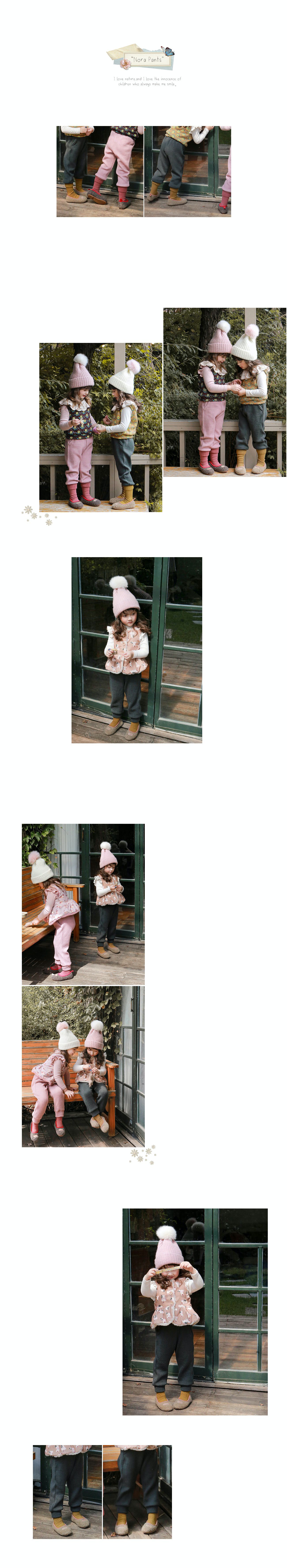 韓國 Puellaflo - 假鈕釦針織縮口長褲-墨綠