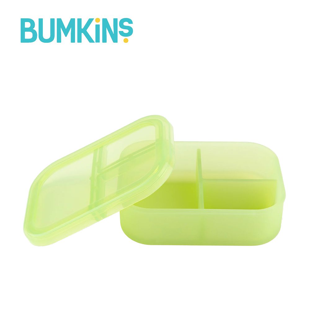 美國 Bumkins - 矽膠分格便當盒 果凍系列-果凍綠